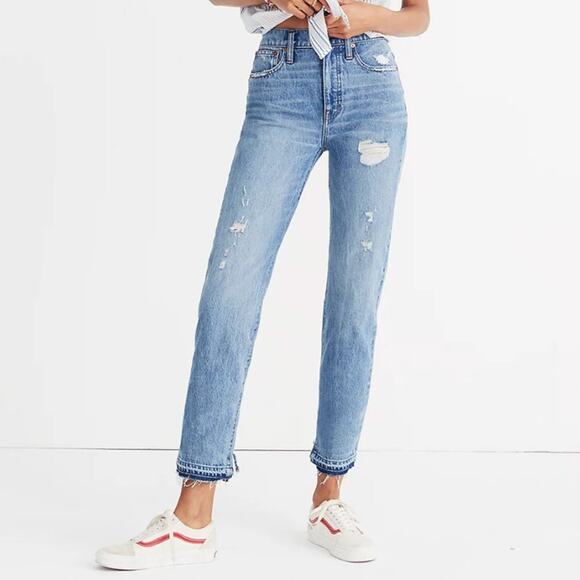 Madewell Denim - Madewell Classic Straight Jeans Destructed Edition Size 24